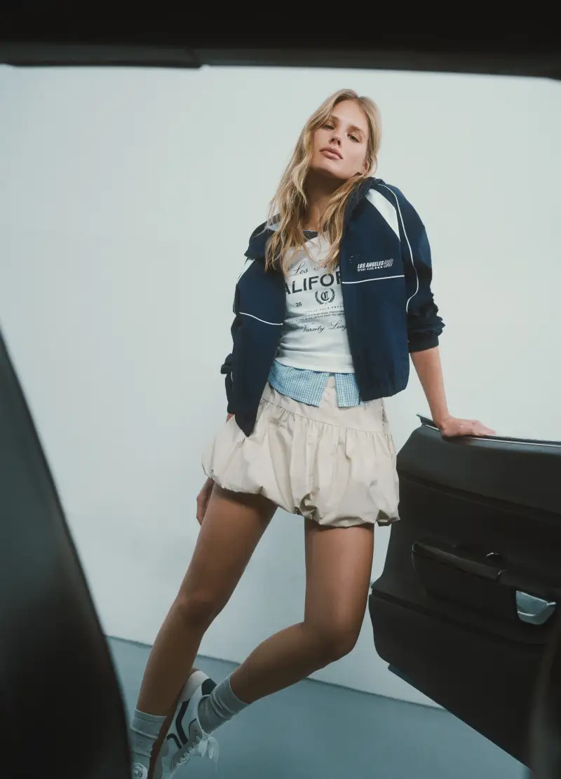 Giacca Leggera Multicolor Regular Fit Con Zip E Cappuccio, Donna, Multicolor