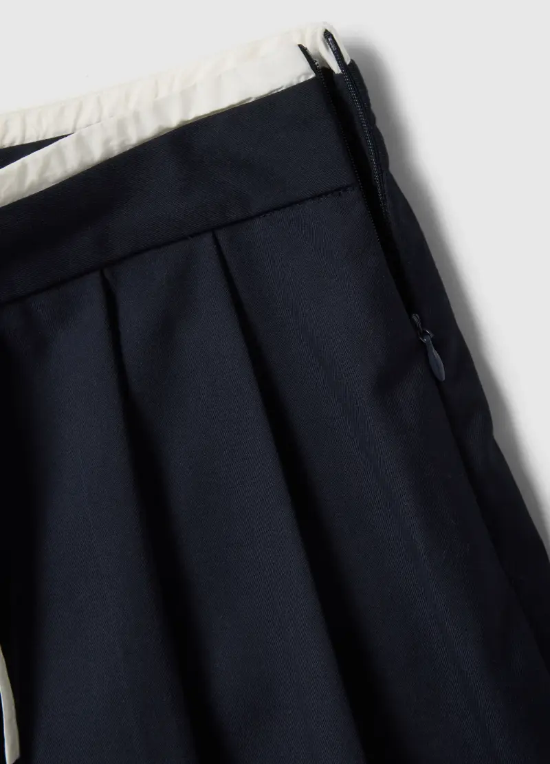 Gonna In Misto Viscosa Blu Regular Fit Con Vita Strutturata, Donna, Blu miniatura 2