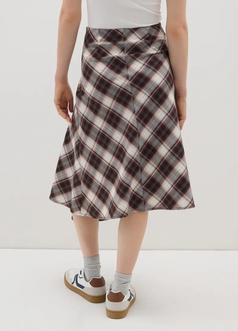 Gonna Longuette A Quadri Multicolor, Donna, Multicolor miniatura 3