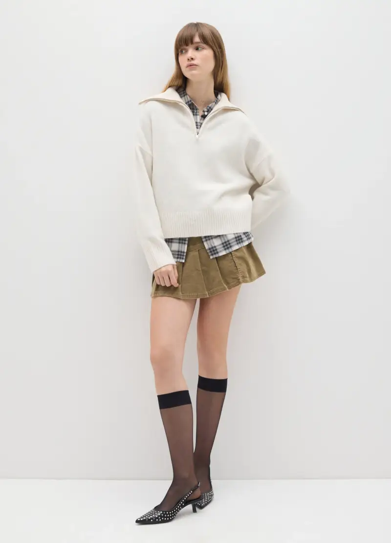 Gonna Marrone Mini In Cotone, Donna, Marrone