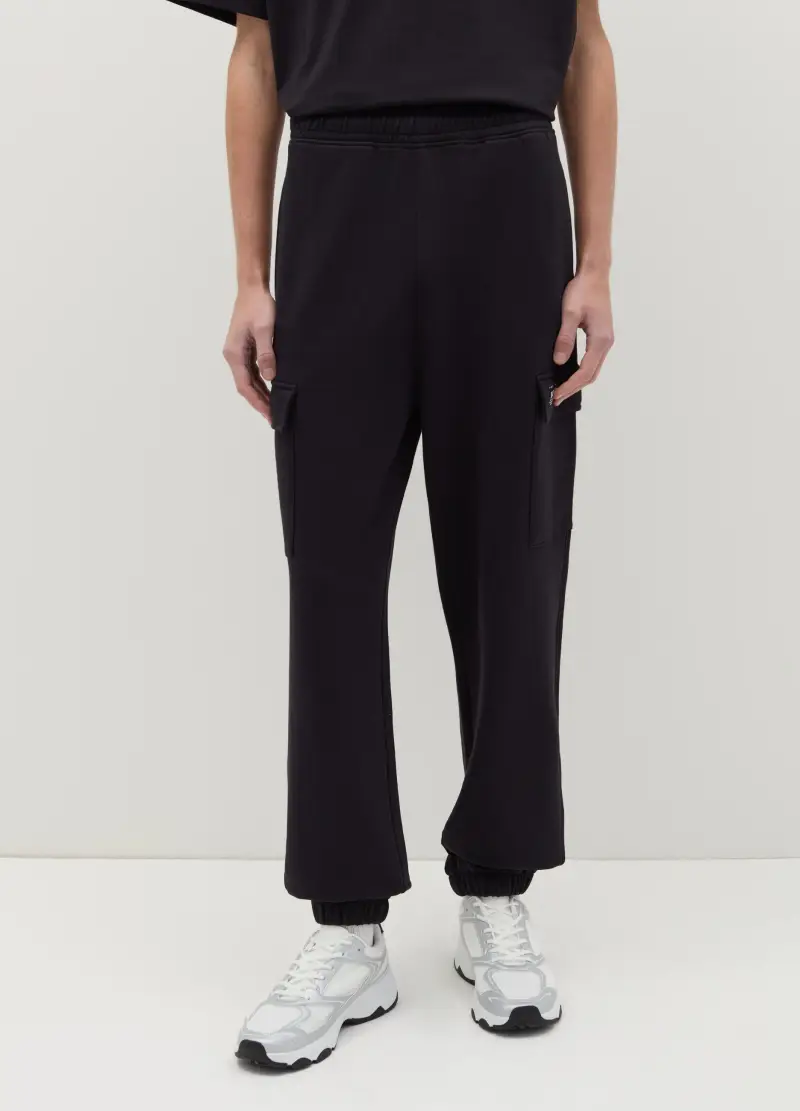 Joggers Cargo Con Profili Elasticati, Uomo, Nero miniatura 2