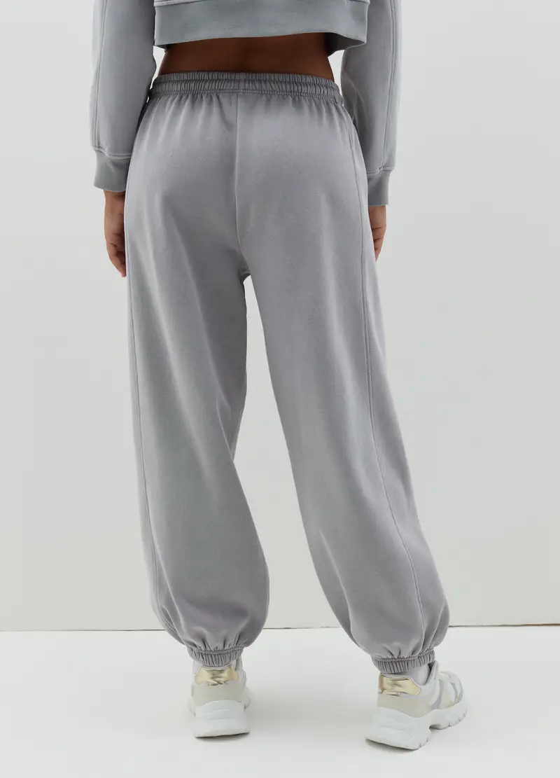 Joggers In Felpa Con Coulisse, Donna, Grigio miniatura 3