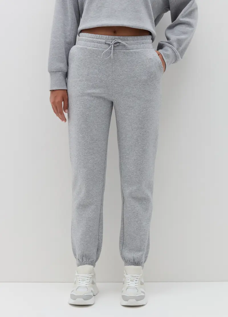 Joggers In Felpa Con Coulisse, Donna, Grigio miniatura 2