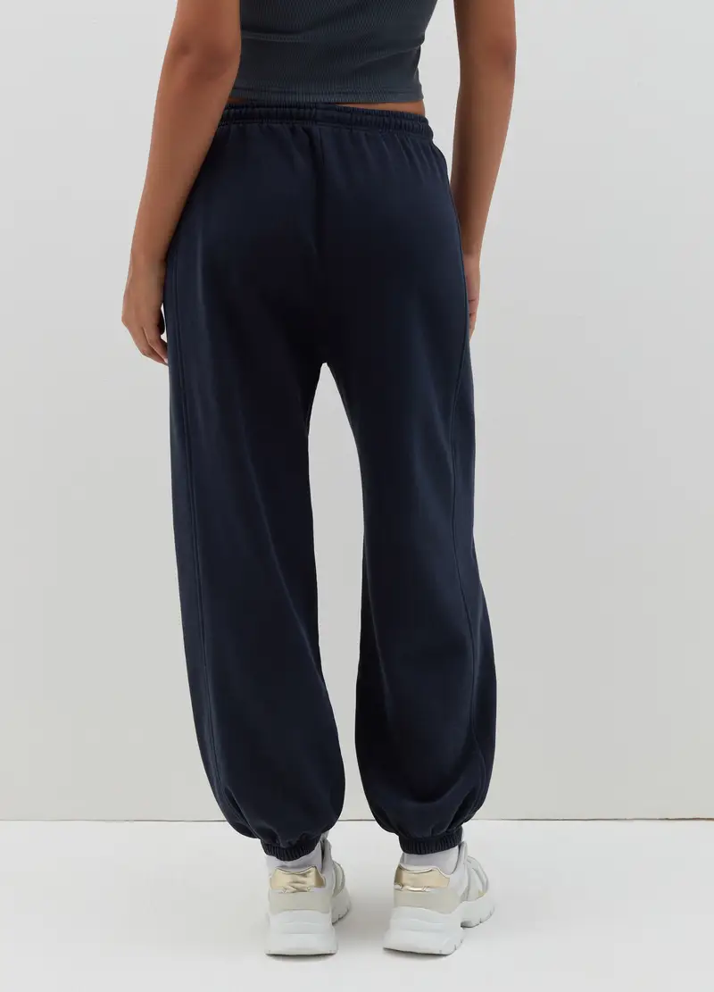 Joggers In Felpa Con Coulisse, Donna, Nero miniatura 3