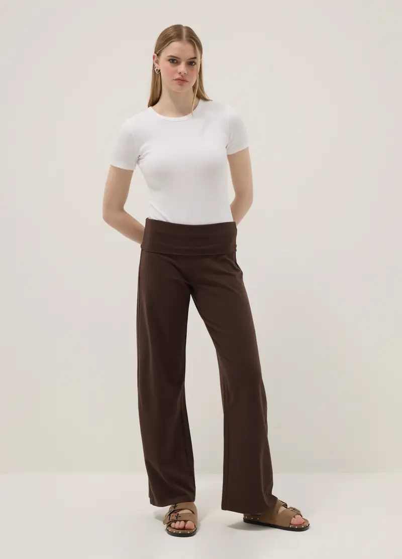 Maglia In Cotone Elasticizzato Bianca Slim Fit, Donna, Bianco miniatura 2