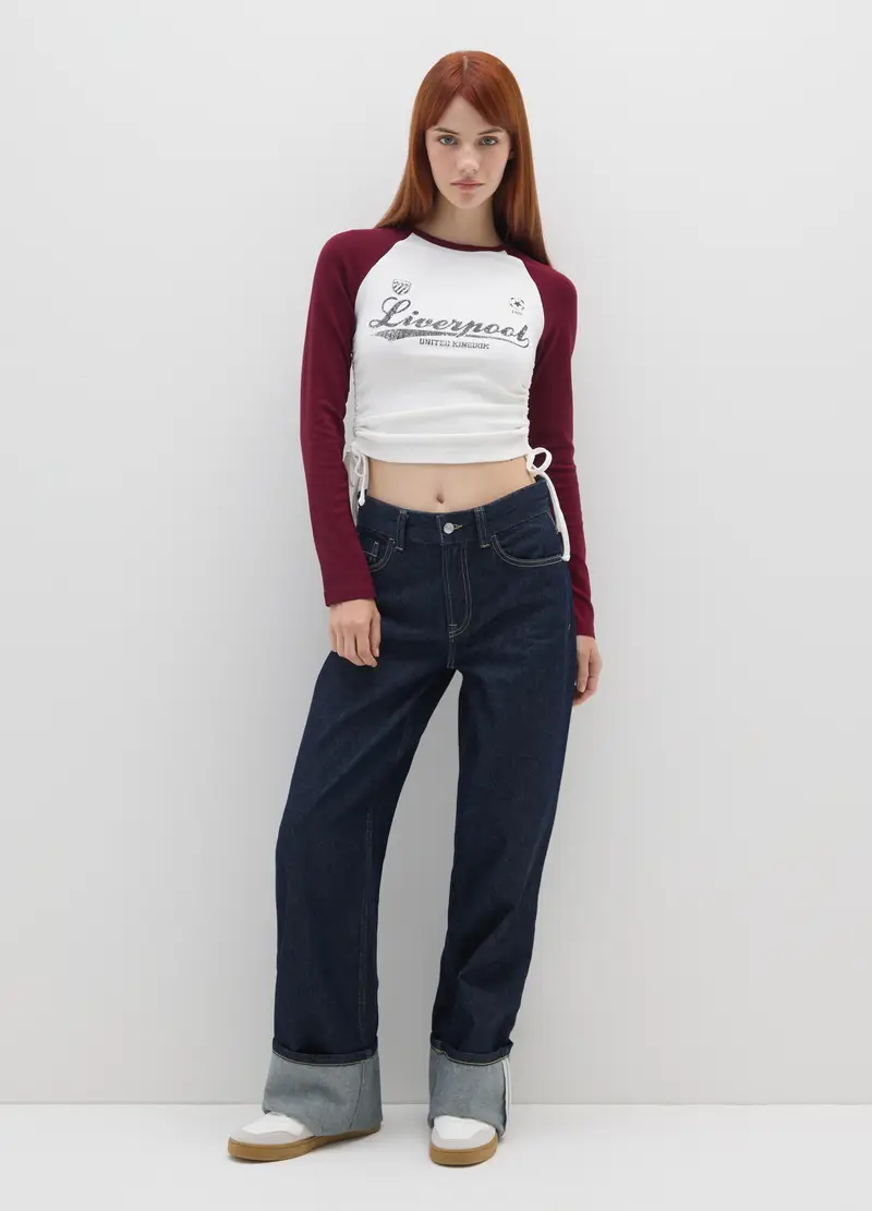 Maglia In Cotone Elasticizzato Multicolor Con Stampa, Donna, Multicolor miniatura 2