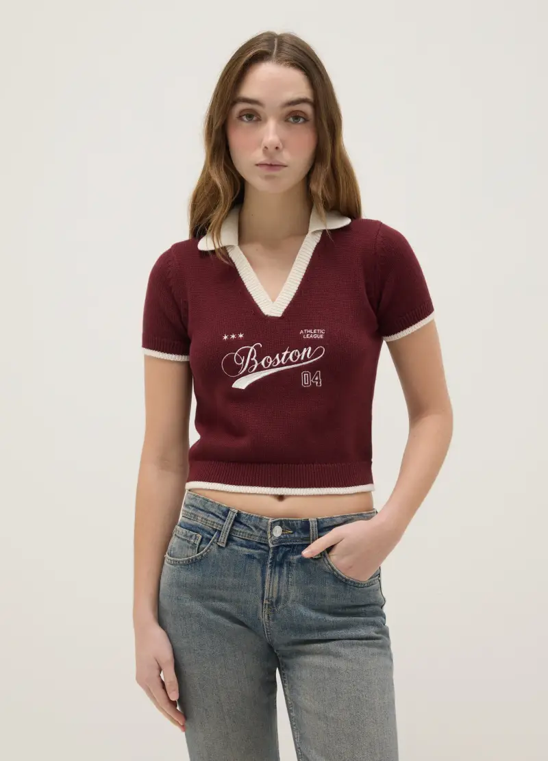 B.ANGEL Polo Donna Rosso 4330080 miniatura 2