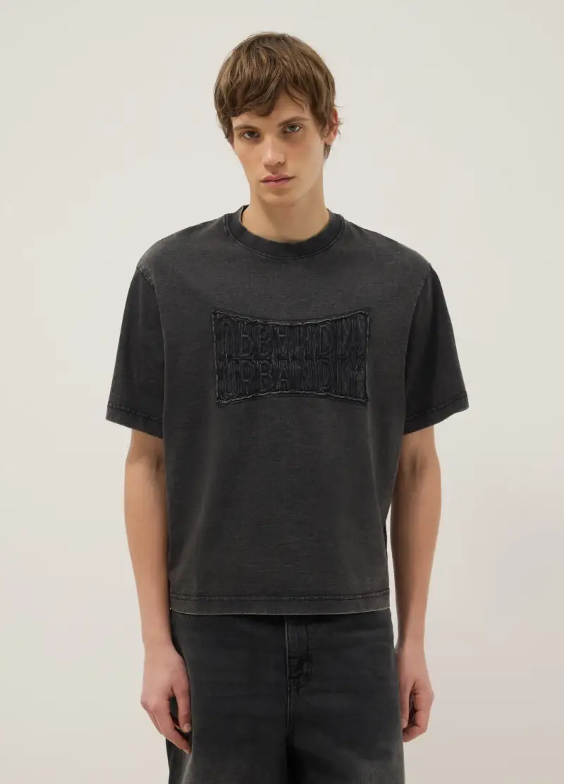 Maglia In Puro Cotone Nera Regular Fit, Uomo, Nero