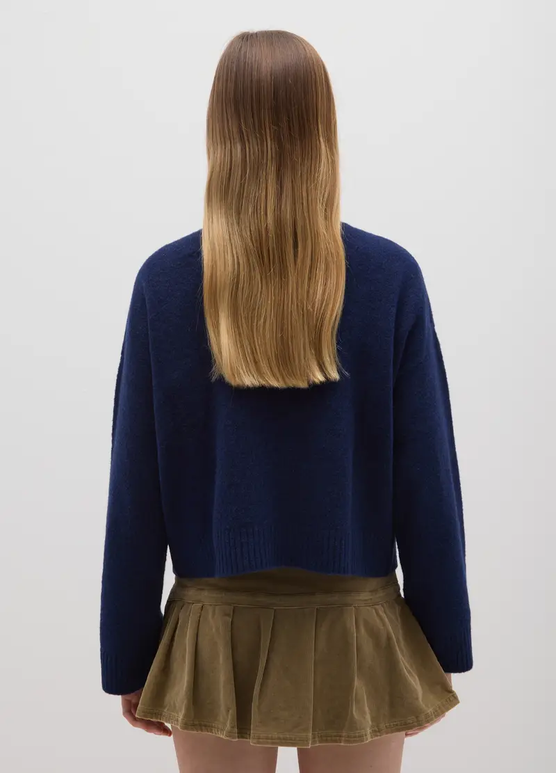 Maglione A Collo Alto Blu Regular Fit, Donna, Blu miniatura 3