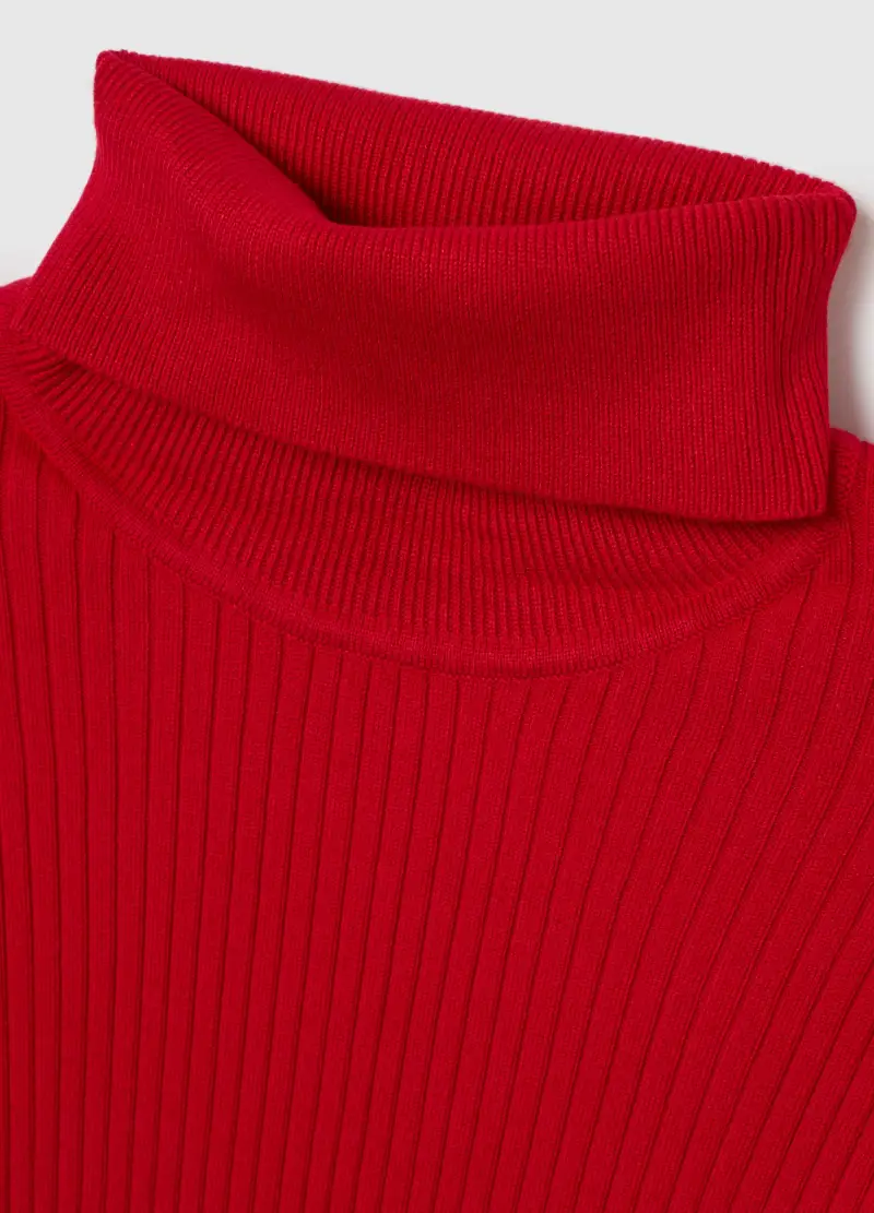 Maglione A Collo Alto Rosso Vestibilità Fitted, Donna, Rosso miniatura 2