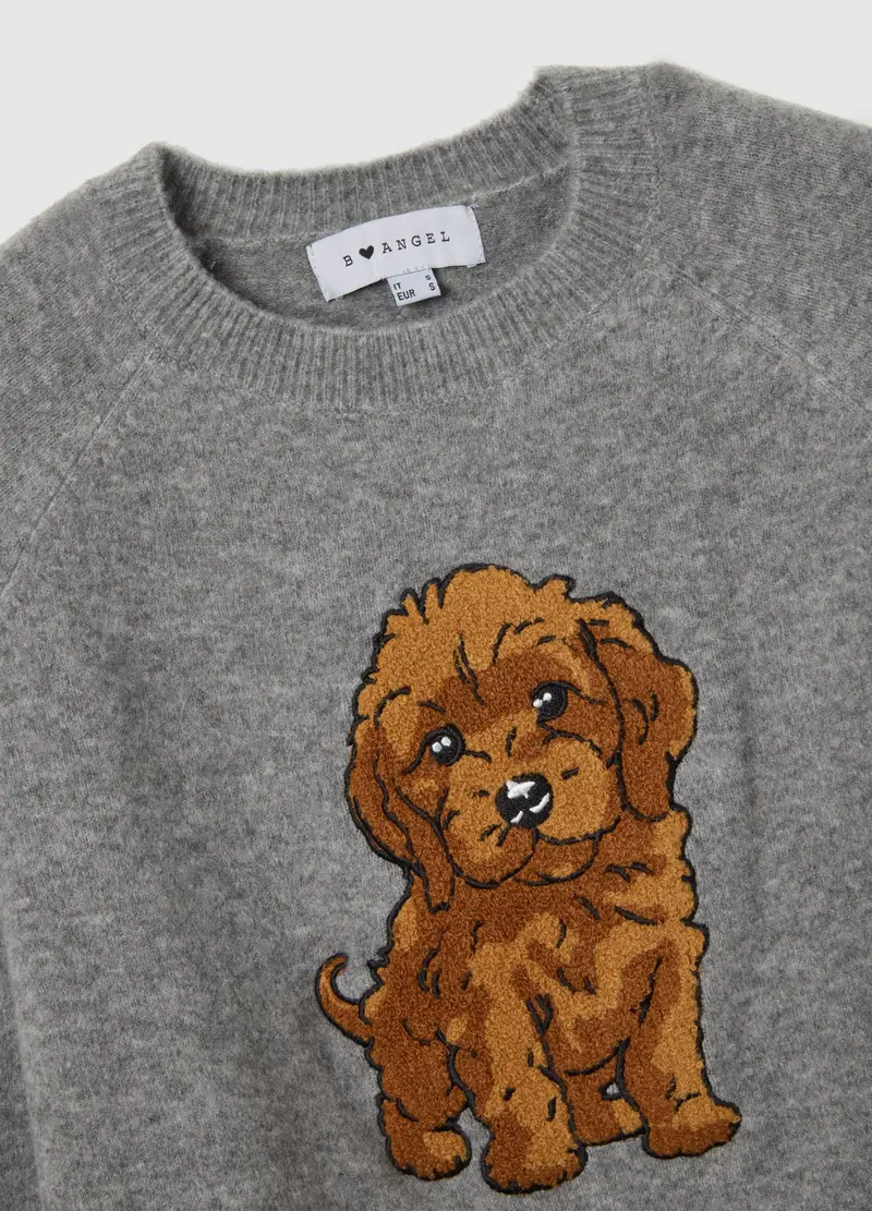 Maglione Grigio In Misto Viscosa E Lana, Donna, Grigio miniatura 2