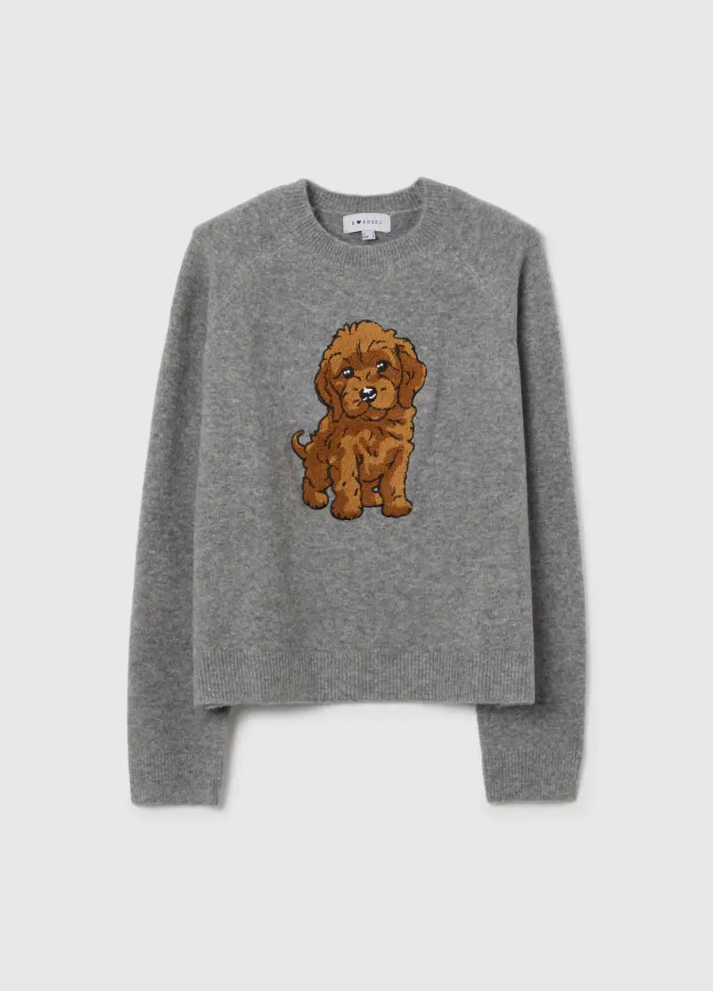 Maglione Grigio In Misto Viscosa E Lana, Donna, Grigio