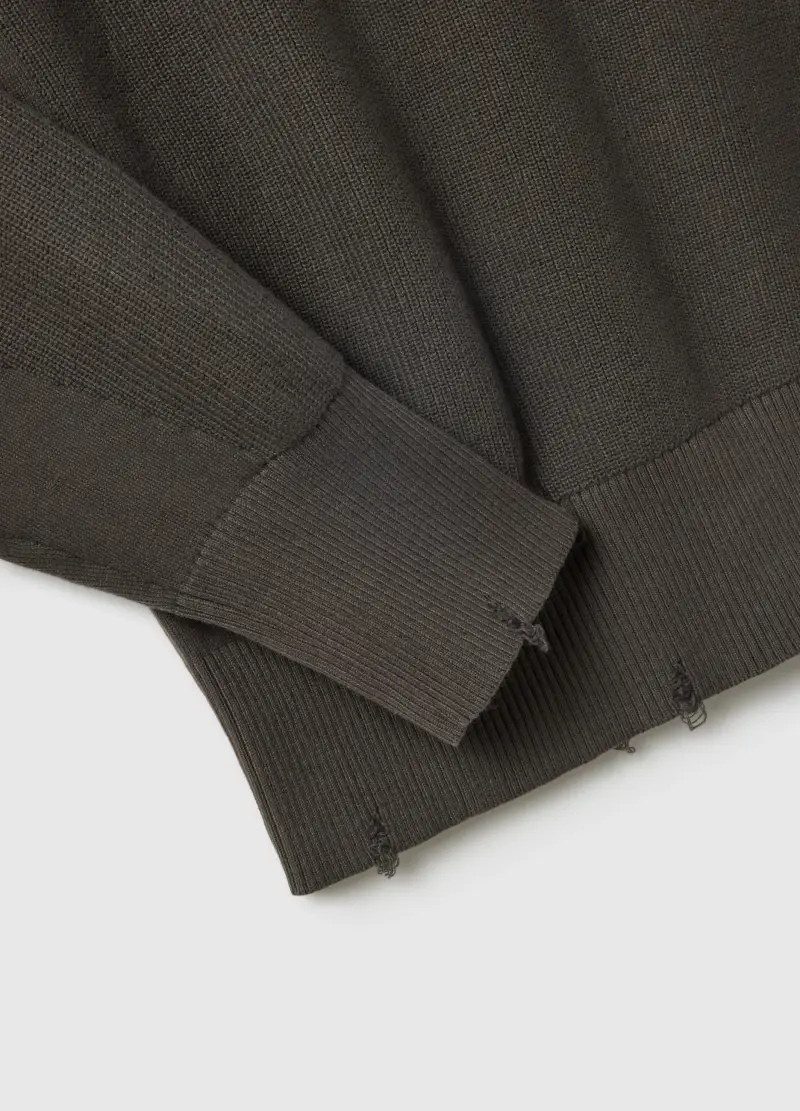 Maglione In Puro Cotone Marrone Vestibilità Over, Unisex, Marrone miniatura 2