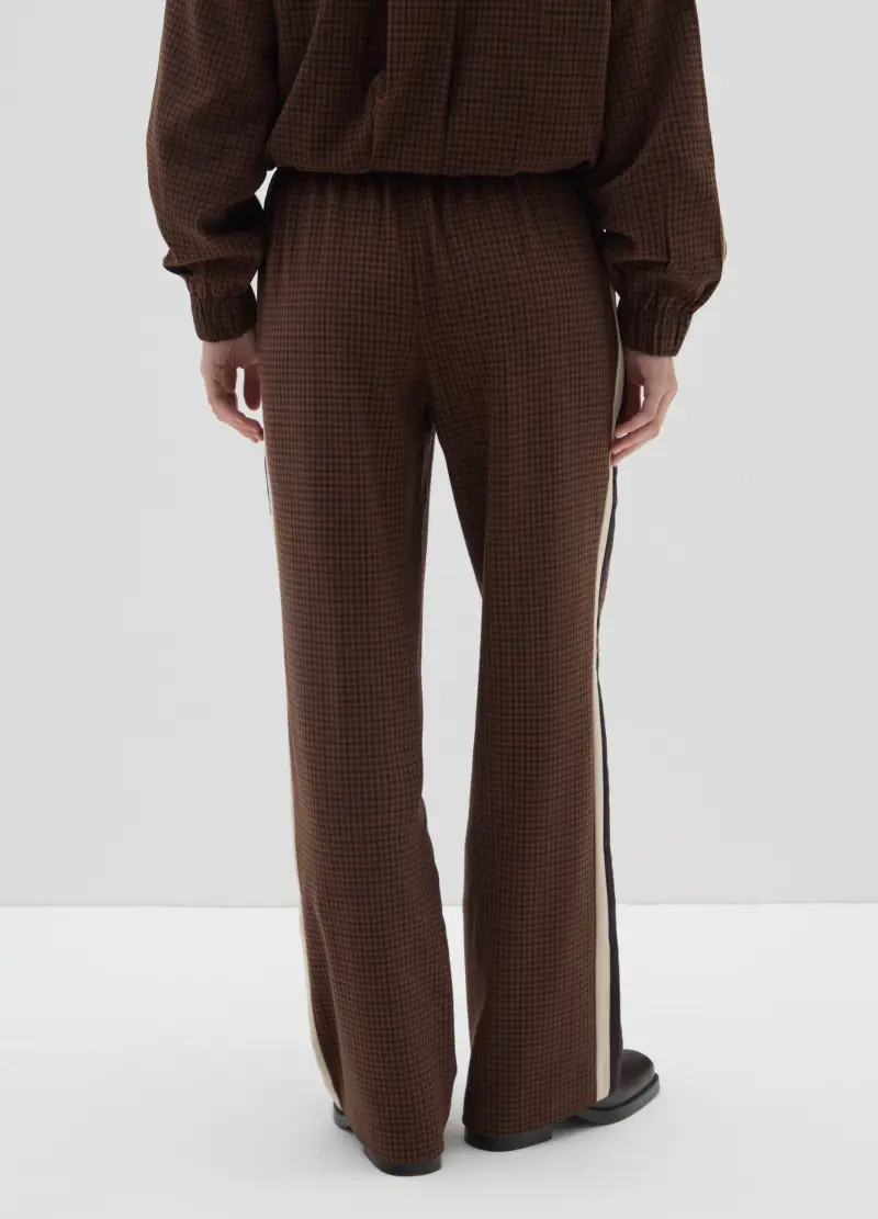 Pantaloni A Quadri Marroni Regular Fit, Donna, Marrone miniatura 3