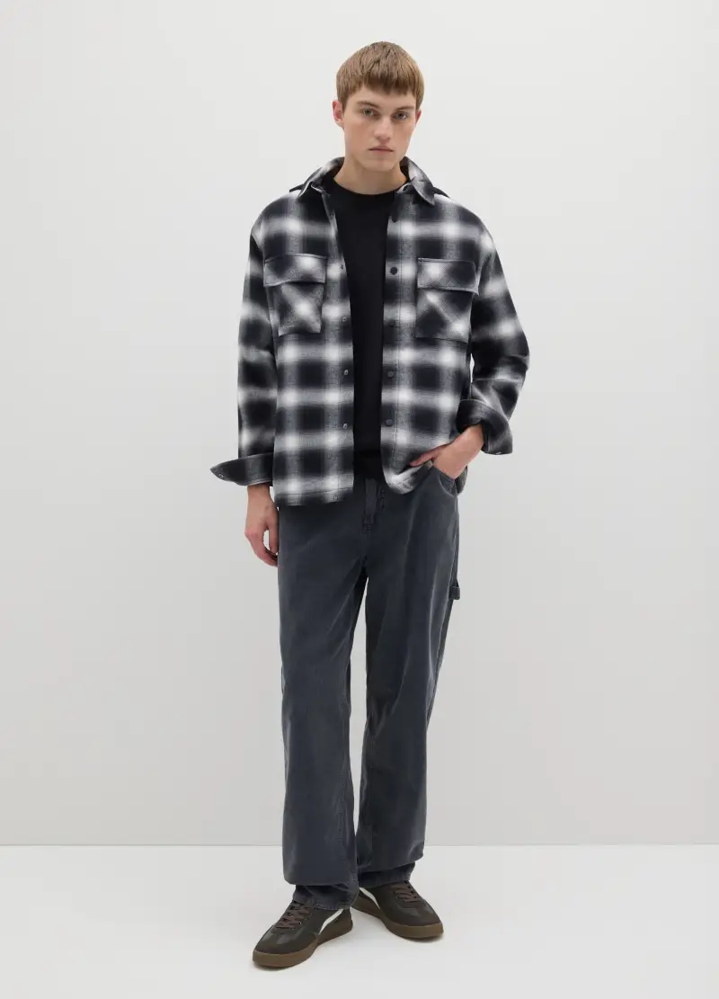 Pantaloni Baggy In Puro Cotone Grigi, Uomo, Grigio