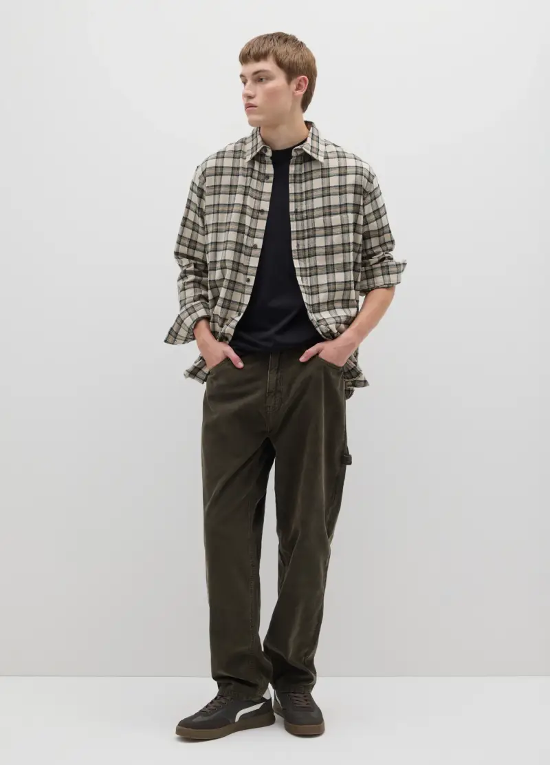 Pantaloni Baggy In Puro Cotone Neri, Uomo, Nero