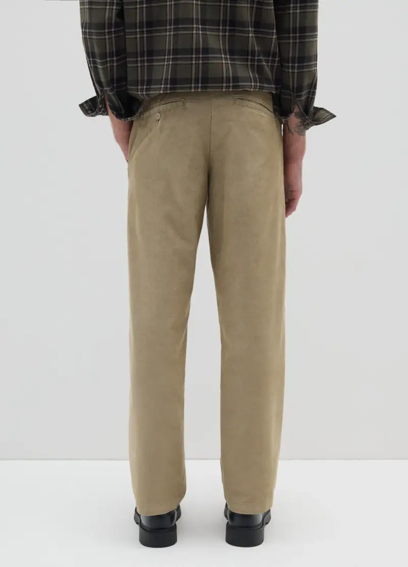 Pantaloni In Misto Cotone Beige Regular Fit, Uomo, Beige miniatura 3