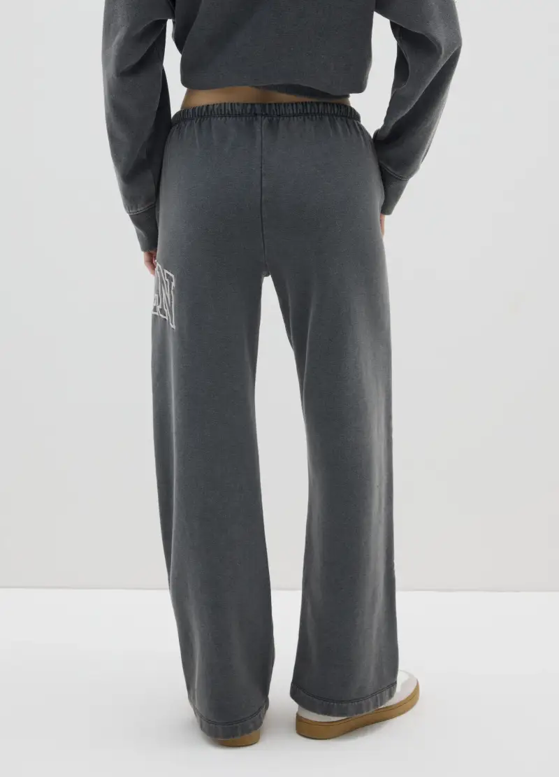 Pantaloni In Misto Cotone Grigi Regular Fit, Donna, Grigio miniatura 3