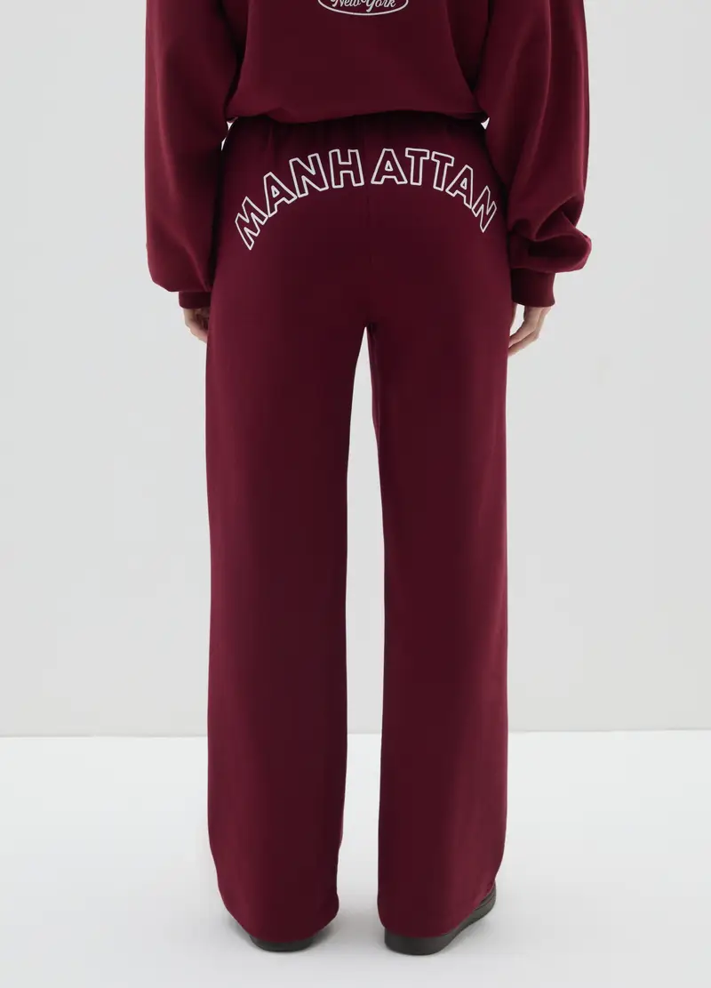 Pantaloni In Misto Cotone Rossi Regular Fit, Donna, Rosso miniatura 3