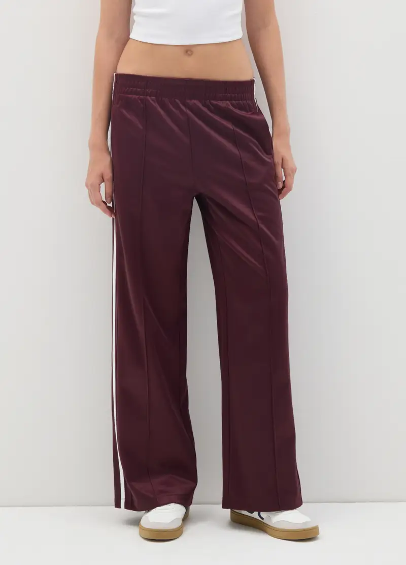 Pantaloni In Misto Cotone Rossi Relaxed Fit, Donna, Rosso miniatura 2