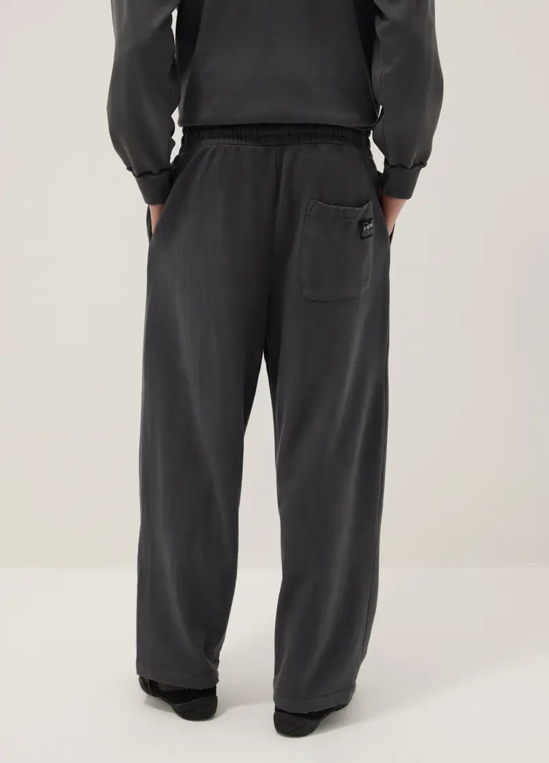 Pantaloni Jogger Grigi In Misto Cotone Oversize Fit, Uomo, Grigio miniatura 3