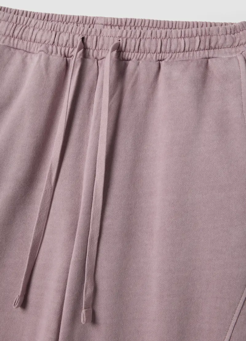 Pantaloni Jogger In Puro Cotone Rosa Wide Leg, Donna, Rosa miniatura 2