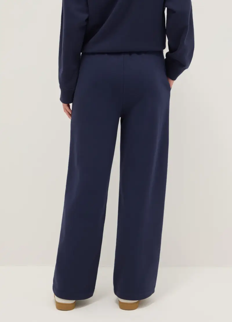 Pantaloni Joggers Blu In Misto Cotone Regular Fit, Donna, Blu miniatura 3