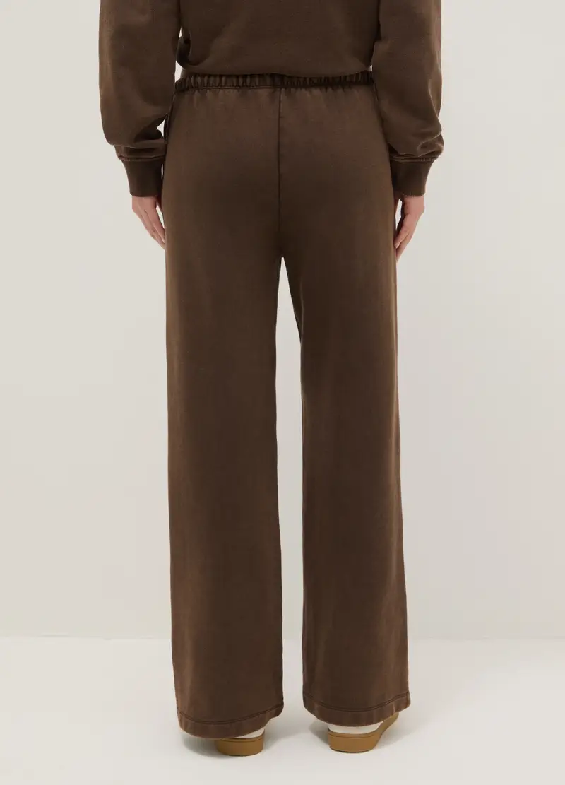 Pantaloni Joggers Marroni In Misto Cotone Regular Fit, Donna, Marrone miniatura 3