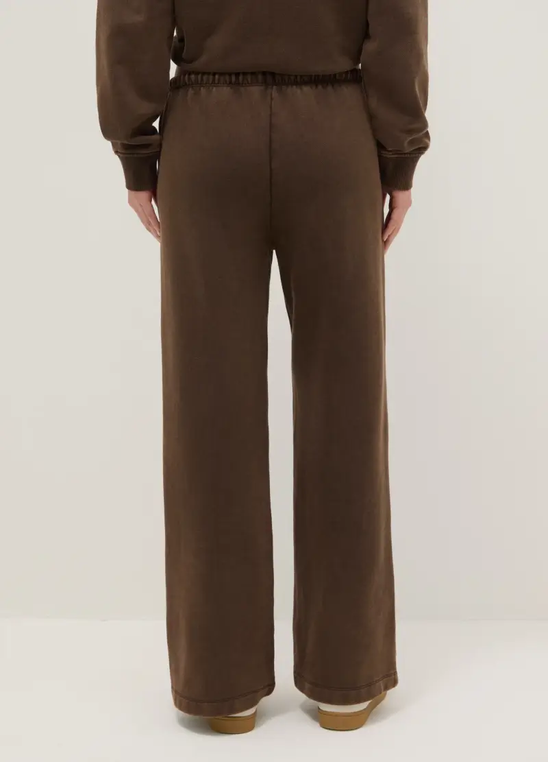 Pantaloni Joggers Marroni In Misto Cotone Regular Fit, Donna, Marrone miniatura 3