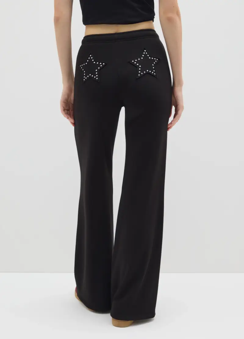 Pantaloni Neri Vestibilità Flare, Donna, Nero miniatura 3