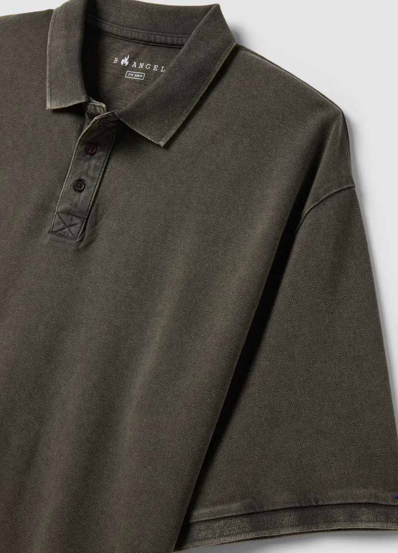 Polo A Maniche Corte In Puro Cotone Verde Regular Fit, Uomo, Verde miniatura 2