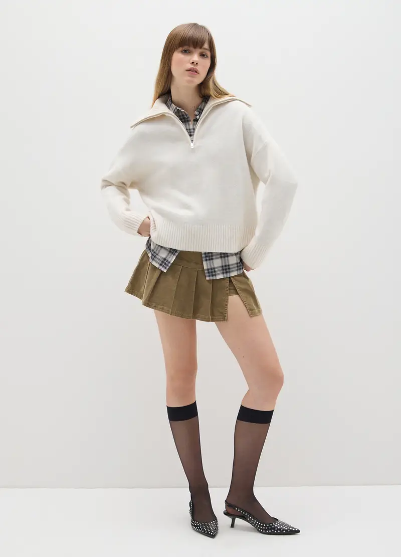 Pullover Bianco Panna Regular Fit, Donna, Bianco miniatura 2