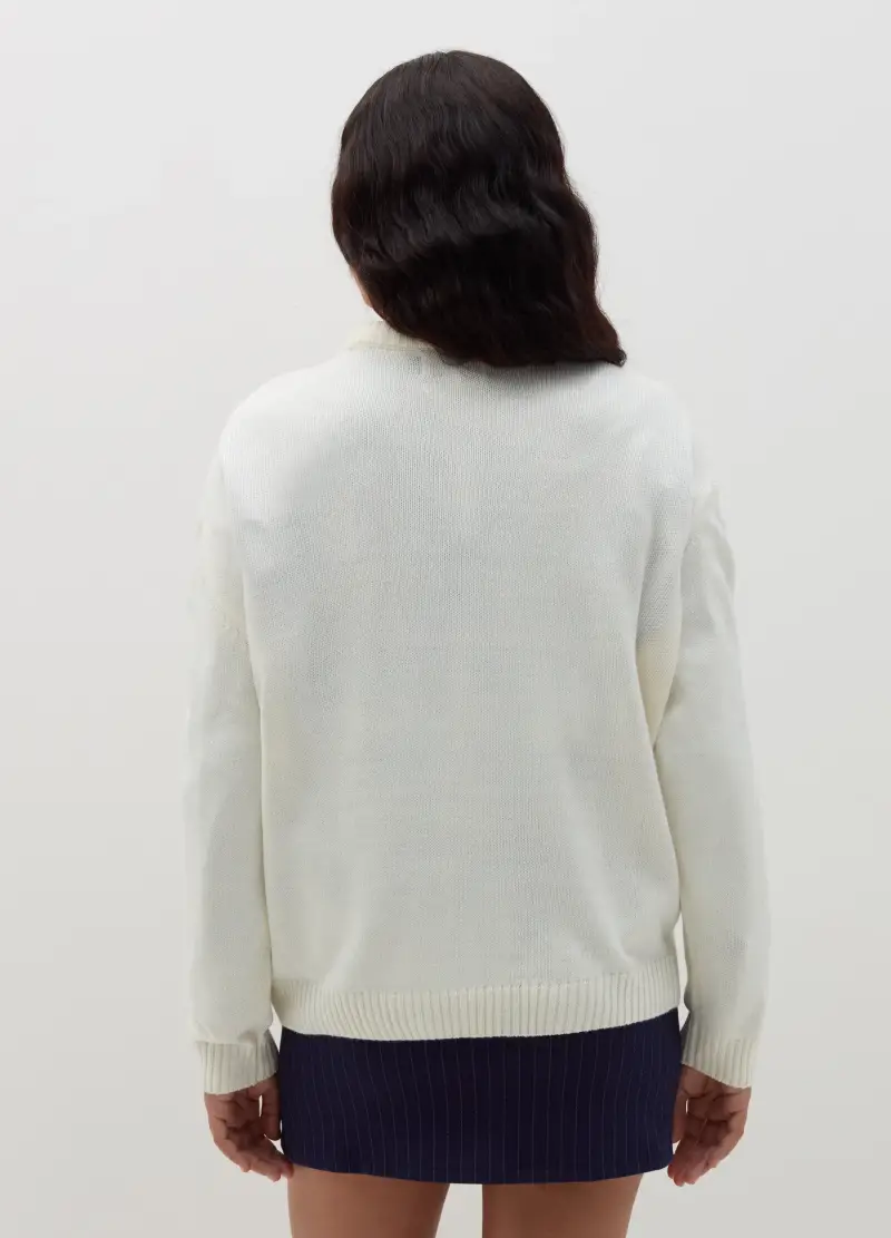 Pullover Con Scritta "mon Amour" E Cuore, Donna, Bianco miniatura 3