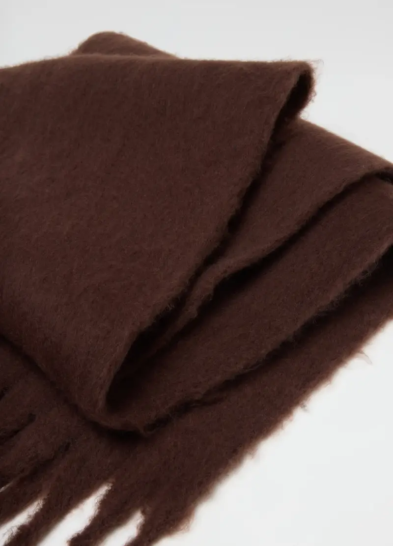 Sciarpa Marrone In Tessuto Misto, Donna, Marrone miniatura 3