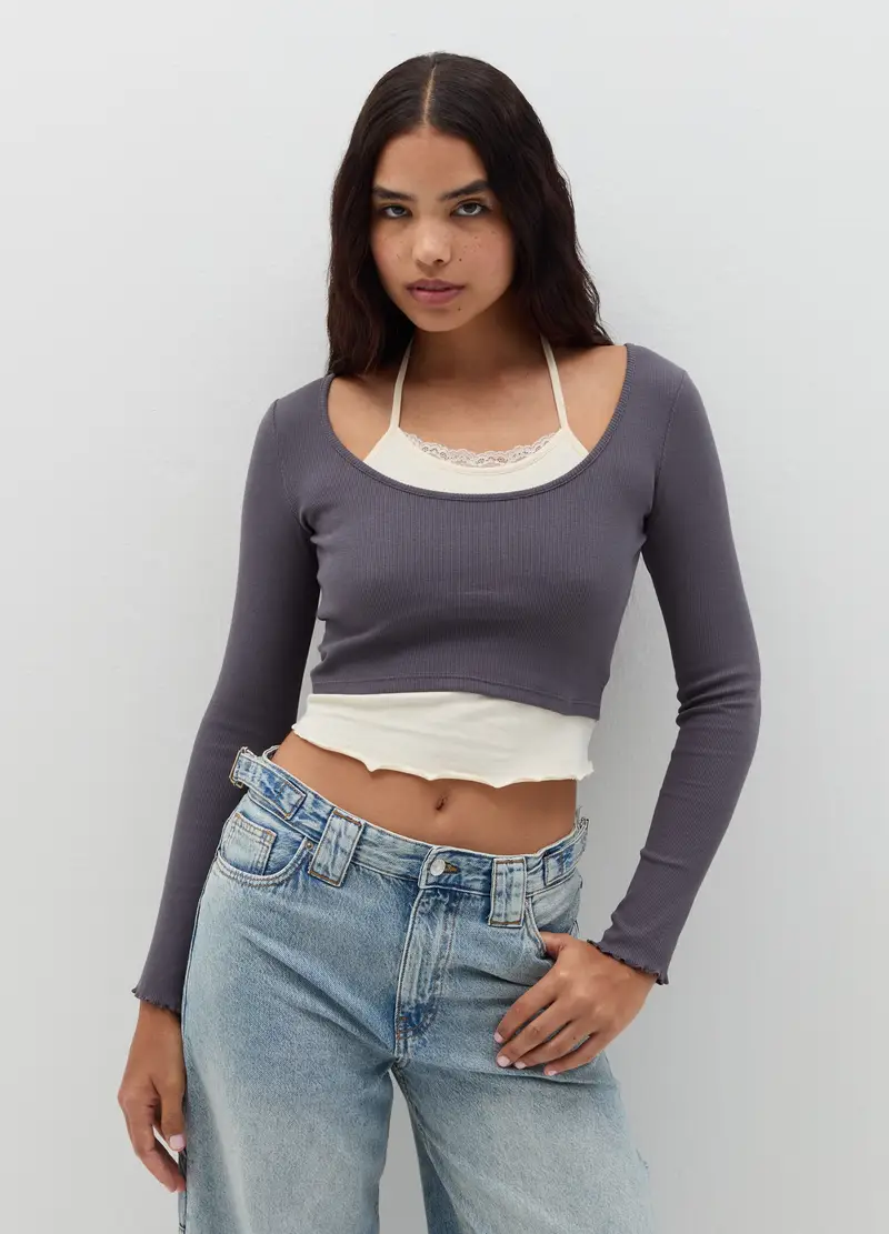 B.ANGEL T-shirt Donna Grigio 4152590 miniatura 2