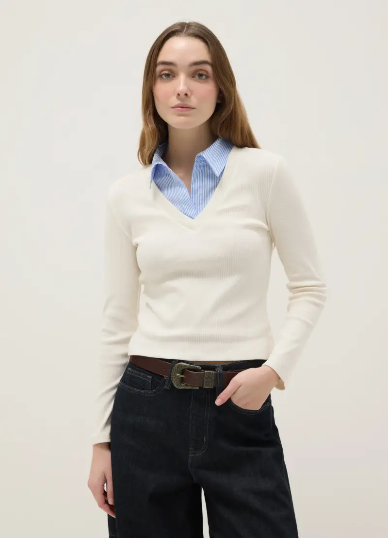 B.ANGEL T-shirt Donna Beige 4123159 miniatura 2