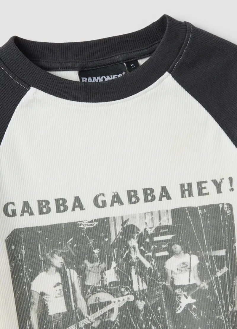 T-shirt In Cotone Elasticizzato Multicolor Fitted, Donna, Multicolor miniatura 2