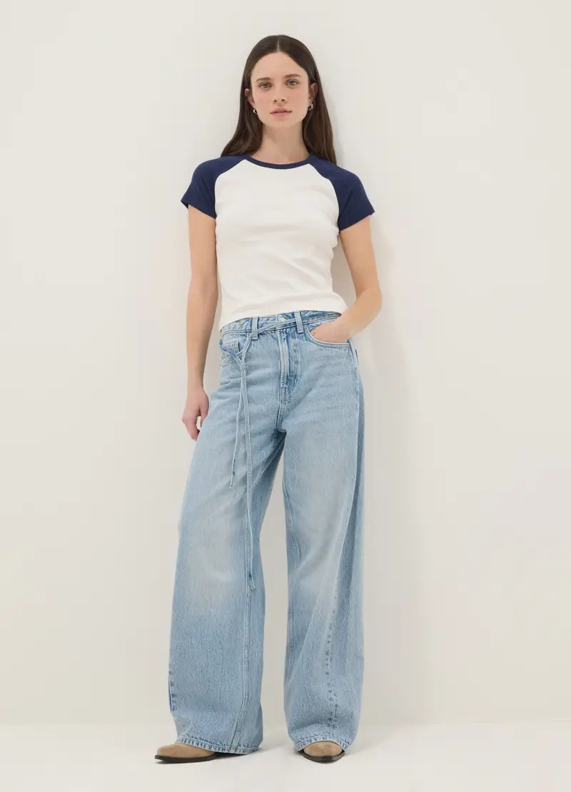 T-shirt In Puro Cotone Multicolor Regular Fit, Donna, Multicolor miniatura 2