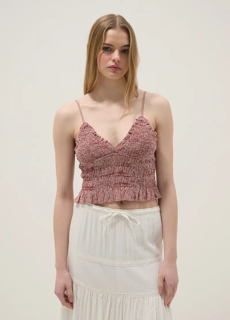 Tank Top In Puro Cotone A Righe Multicolor Slim Fit, Donna, Multicolor miniatura 3