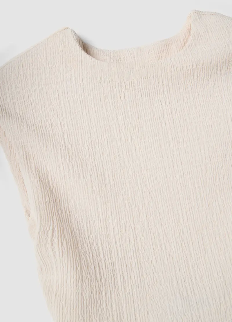 Top Senza Maniche Elasticizzato Bianco Regular Fit, Donna, Bianco miniatura 2