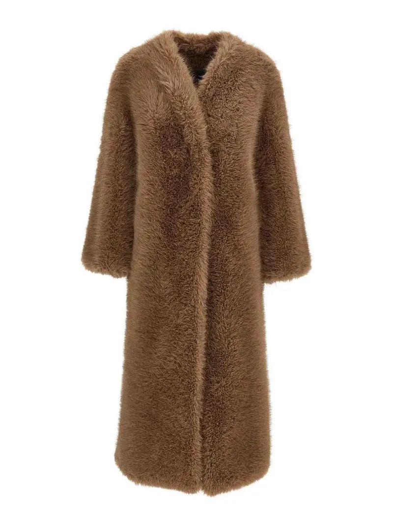 Cappotto in ecopelliccia biscotto Marrone