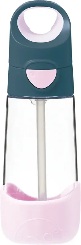 Bottle with Straw bottiglia con cannuccia Indigo rosa 450 ml