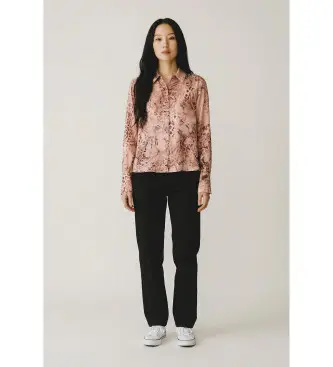 per donna 1E26CORN Camicia rosa Cornelia (XS), Casual, Poliestere, Manica lunga Marrone