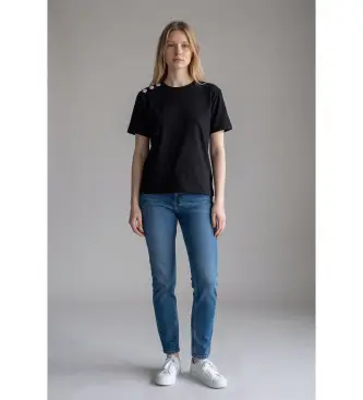 per donna 1E26ELME Maglietta nera di Elmer (34), Nero, Casual, Cotone, Manica corta