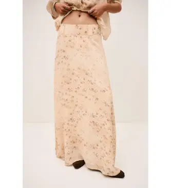 per donna 1E26NATT Gonna beige Nattalina (34), Casual, Viscosa, Floreale