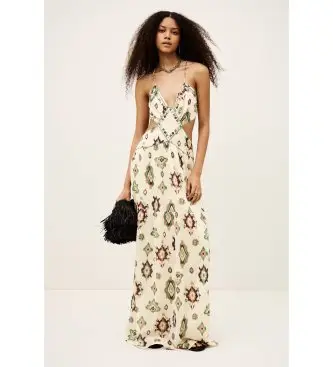 per donna 1E26OMEL Abito beige Omelia (UNICA), Casual, Multicolore, Cotone, Senza maniche / cinghie