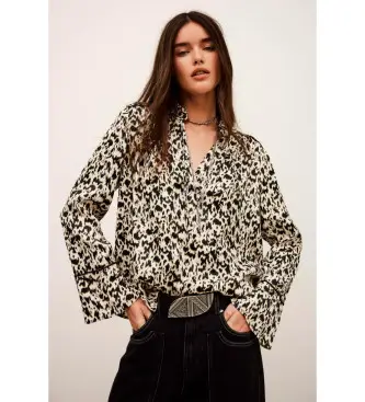 per donna 1E26PIA Blusa con stampa animalier Pia (34), Casual, Animal Print, Viscosa, Manica lunga Stampa animale