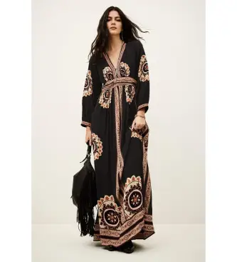 per donna 1E26VERA Abito nero Vera (XS), Casual, Viscosa, Manica lunga