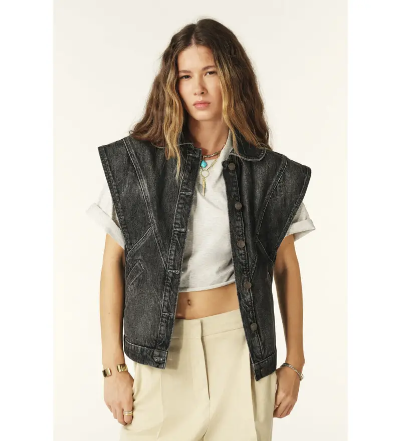 BA&SH Gilet Donna Denim 2663765