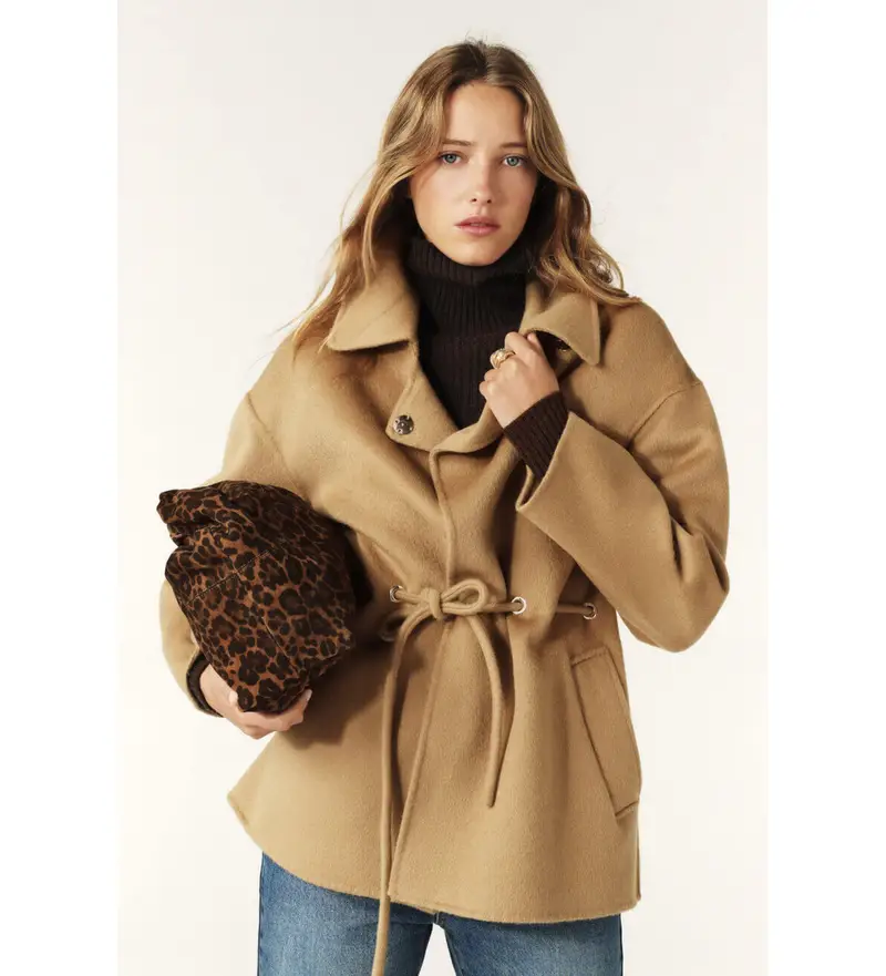 per donna 1H23KAM Cappotto Cam marrone (38), Casual, Lana